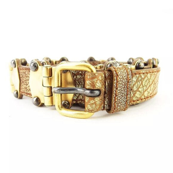 miu miu belt vintage leather ?~ Gold & Silver hardware Authentic USED - Picture 10 of 16